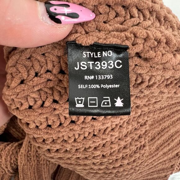 POL Size M Sweater High Up In The Sky Chunky Knit Turtleneck Long Sleeve Stripe - Picture 7 of 9